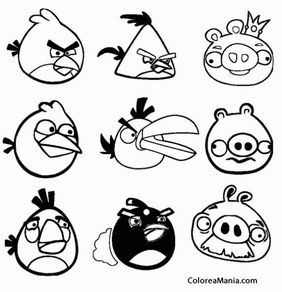 Colorear Pandilla Angry Birds 2 (Angry Birds), dibujo para colorear gratis