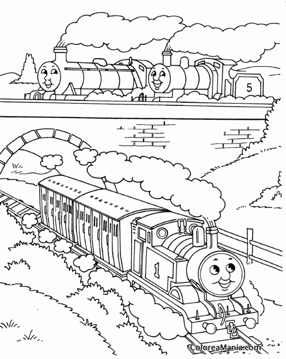 Colorear Thomas y sus amigos