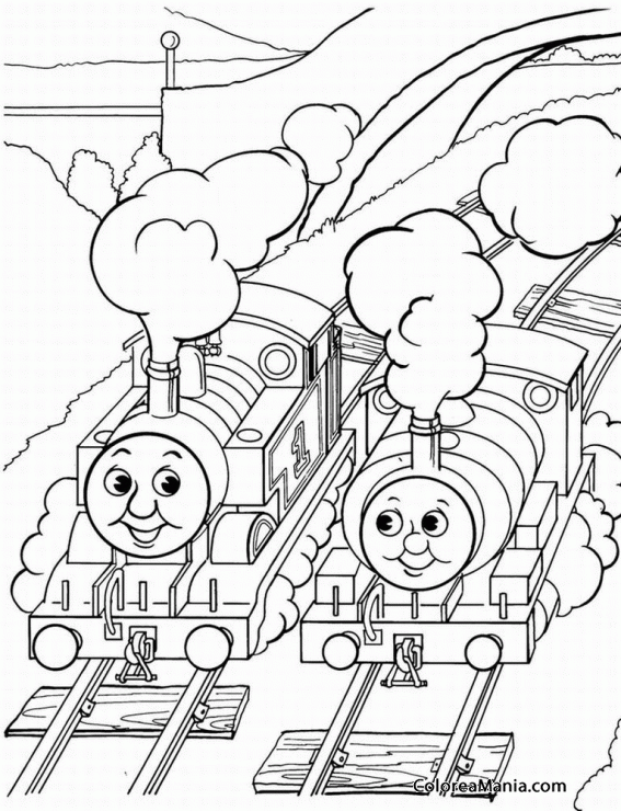 Colorear Thomas y James