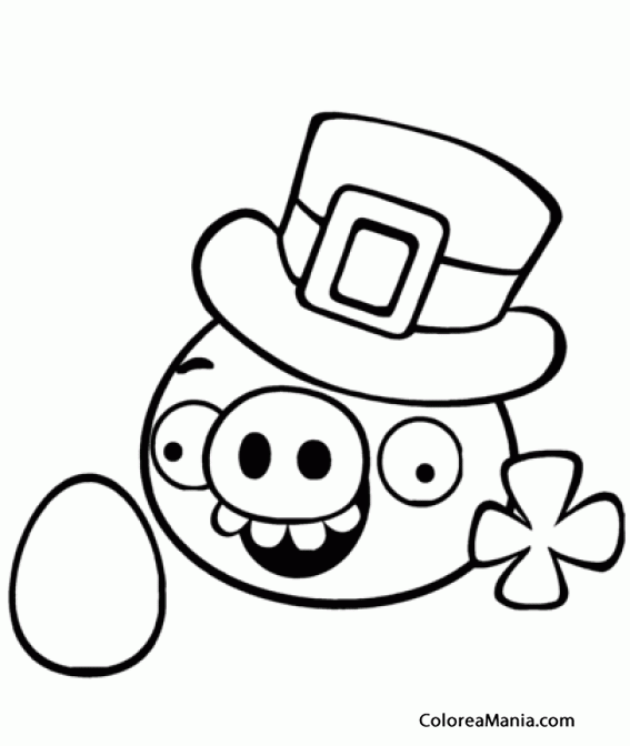 Colorear Cerdo Vestido Como Leprechaun Angry Birds Dibujo Para Colorear Gratis Colorear Cerdo Vestido Como Leprechaun Angry Birds Dibujo Para Colorear Gratis
