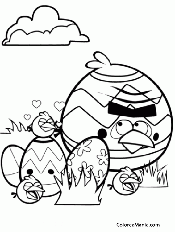 Colorear Pandilla Angry Birds Torneo de Pascua