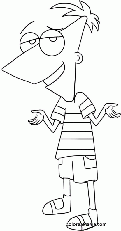 Colorear Phineas Flynn est de acuerdo