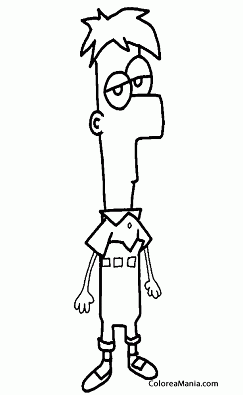 Colorear Ferb Fletcher esta muy serio