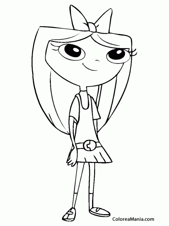 Colorear Isabella García-Shapiro (Phineas y Ferb), dibujo para colorear  gratis