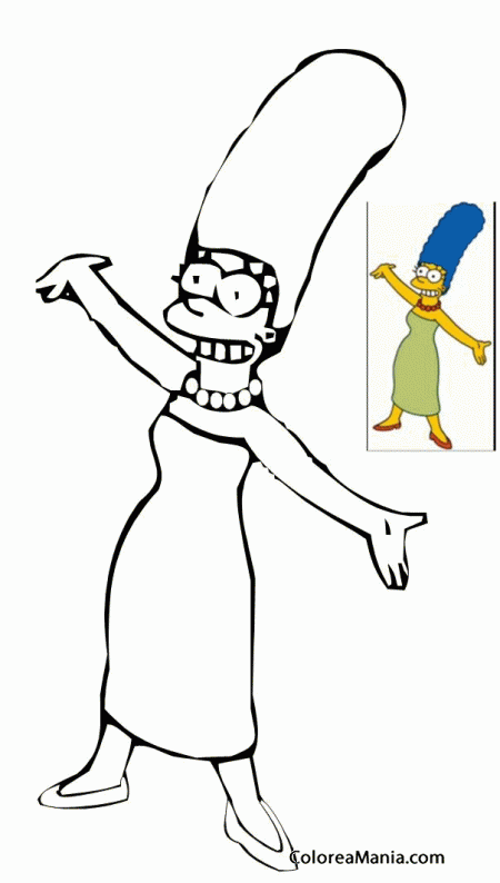 Colorear Marge Simpson 3