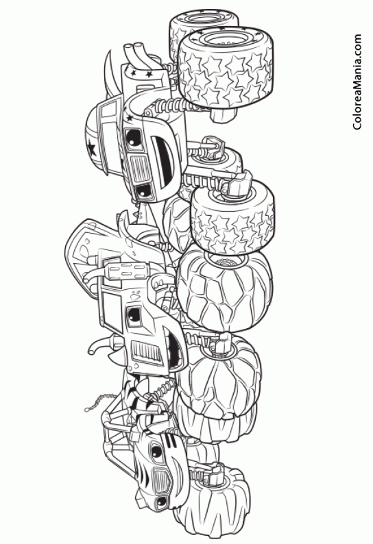 Monster Machines Blaze y los Monster Machines, dibujo para colorear Monster Machines Blaze y los Monster Machines, dibujo para colorear