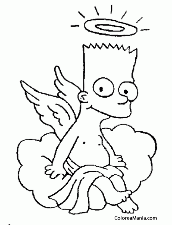 Colorear Bart es un angelito