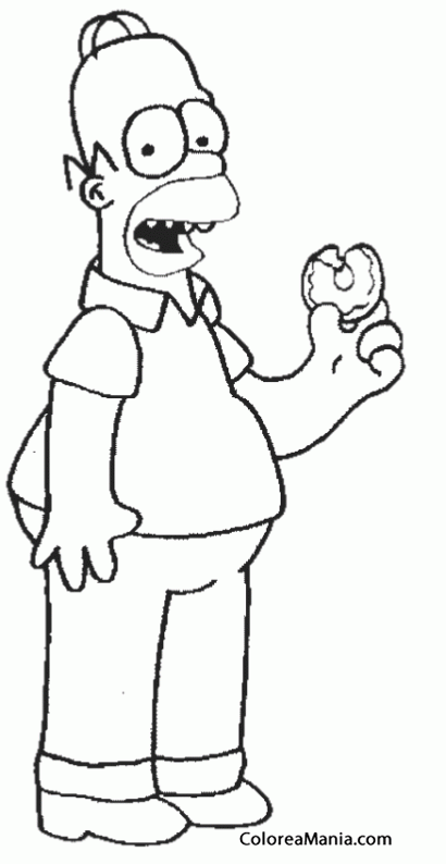 Colorear Homer come un donut