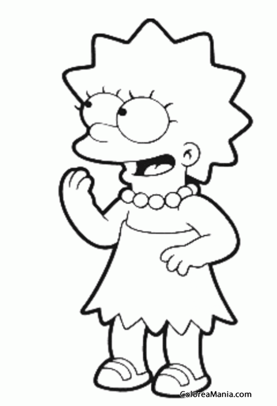 Colorear Lisa se rie feliz