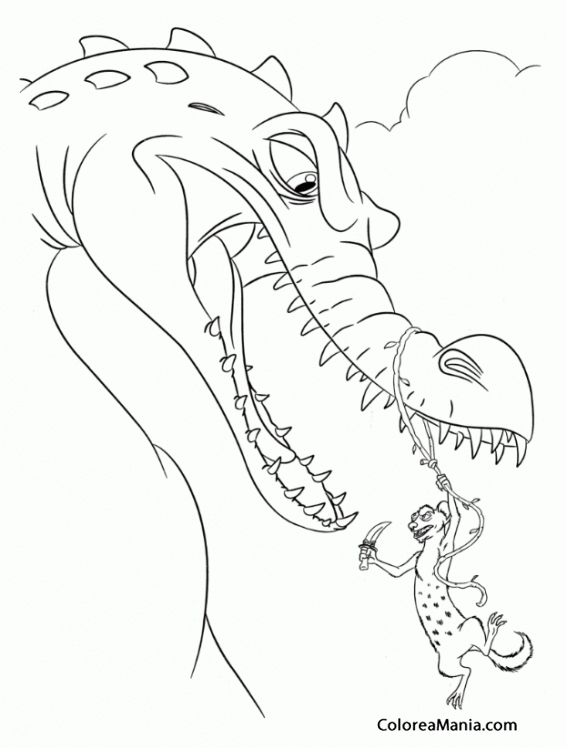 Colorear Una pelea desigual (Ice Age), dibujo para colorear gratis Colorear Una pelea desigual (Ice Age), dibujo para colorear gratis