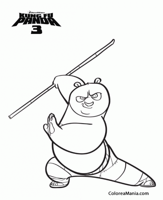 Colorear Kung Fu Panda 3 3