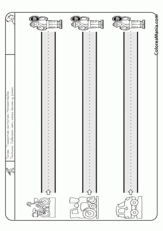 Colorear Traza el camino de los vehculos