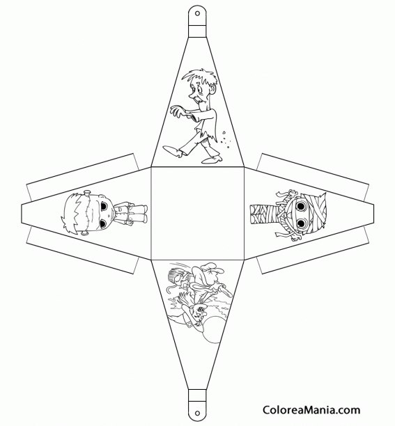Colorear Caja caramelos Halloween