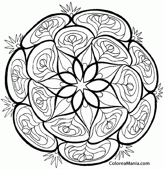 Colorear Mandala flor