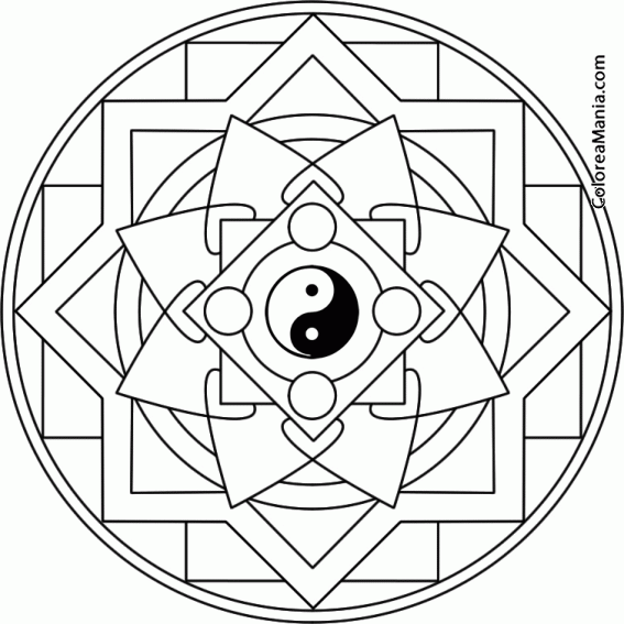 Colorear Mandala Taijitu
