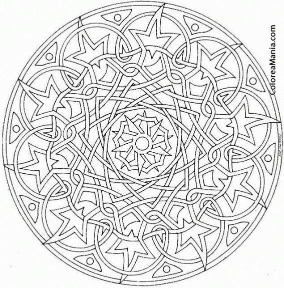 Colorear Mandala difcil