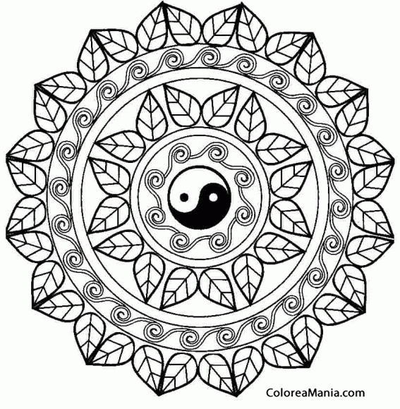 Colorear Mandala paz