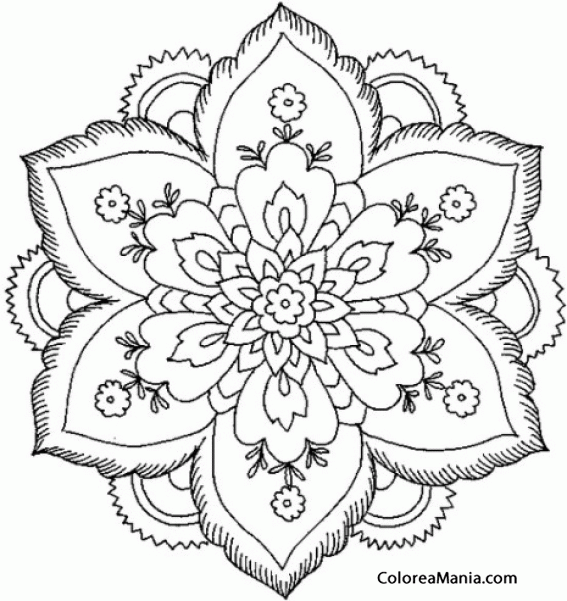 Colorear Mandala Flor 2