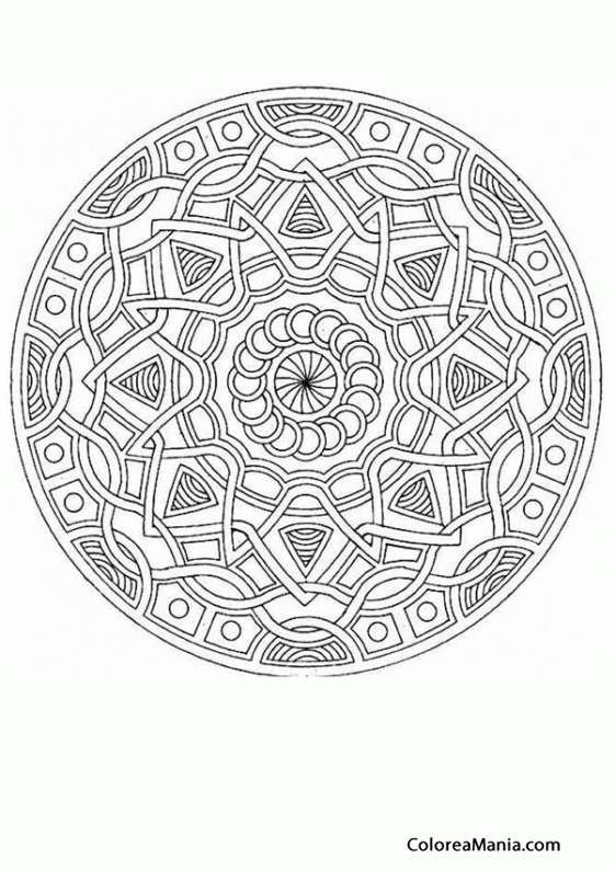 Colorear Mandala paz 2