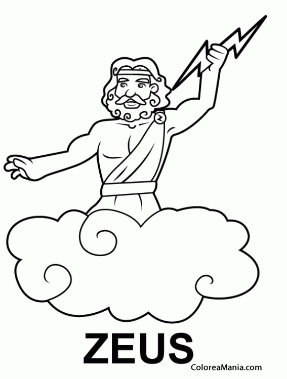 Colorear Zeus, hijo de Cronos y Rea  5