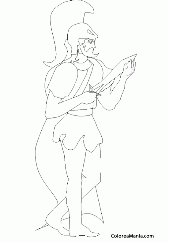 Colorear Ares, Dios de la guerra (Mitología Griega), dibujo para colorear gratis Colorear Ares, Dios de la guerra (Mitología Griega), dibujo para colorear gratis
