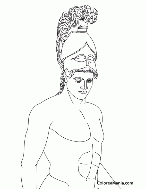 Colorear Ares, dios de la guerra 2 (Mitología Romana), dibujo para colorear  gratis