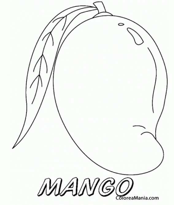 Colorear M de Mangos (Frutas), dibujo para colorear gratis Colorear M de Mangos (Frutas), dibujo para colorear gratis