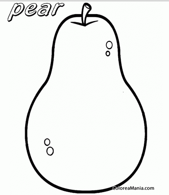 Colorear Pera blanquilla (Frutas), dibujo para colorear gratis Colorear Pera blanquilla (Frutas), dibujo para colorear gratis