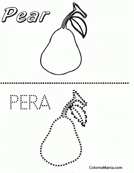 Colorear Pera. Pear. Poire 3
