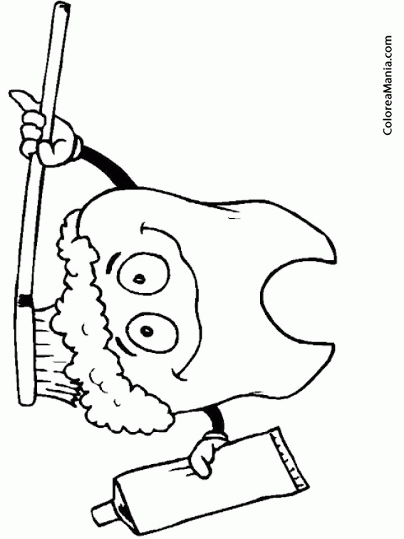 Colorear Cepillar los dientes (El baño), dibujo para colorear gratis Colorear Cepillar los dientes (El baño), dibujo para colorear gratis