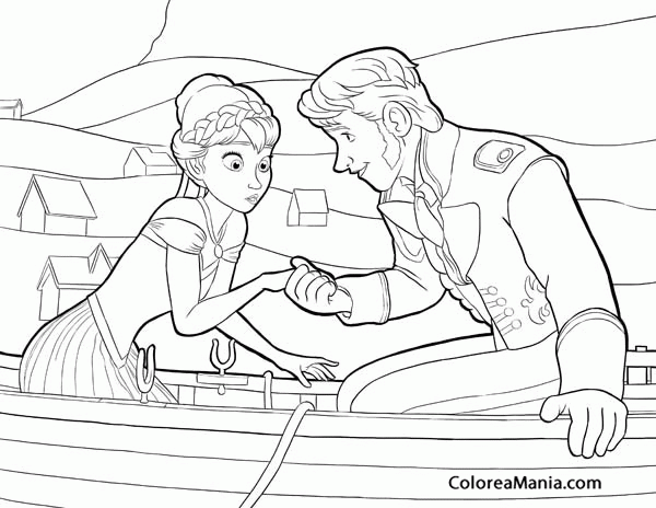 Colorear Anna con Hans
