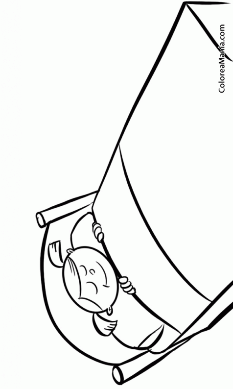 Colorear Niña en la cama (La Habitación), dibujo para colorear gratis Colorear Niña en la cama (La Habitación), dibujo para colorear gratis