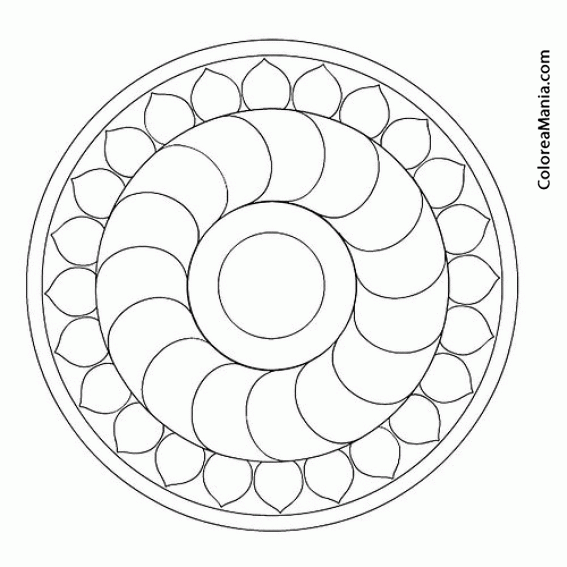 Colorear Mandala of the Lunar Quarter: Full Moon