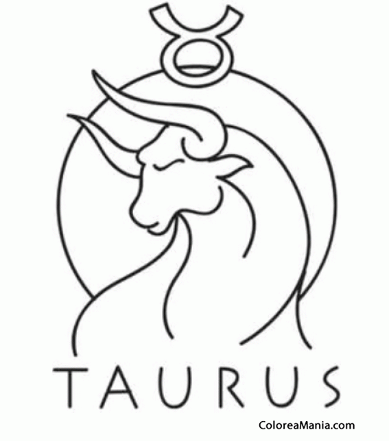 Colorear Tauro . Taureau. Taurus. Toro 5 (Símbolos Zodíaco), dibujo para  colorear gratis