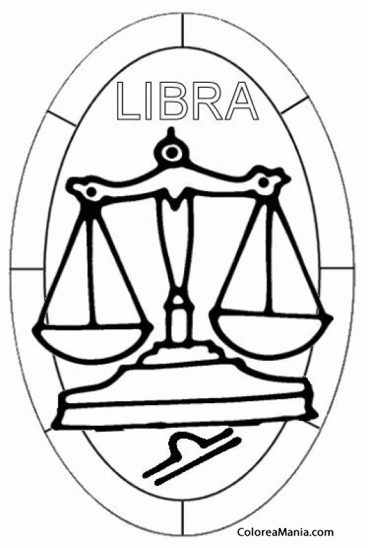 Colorear Libra . Balance. Bilancia 7