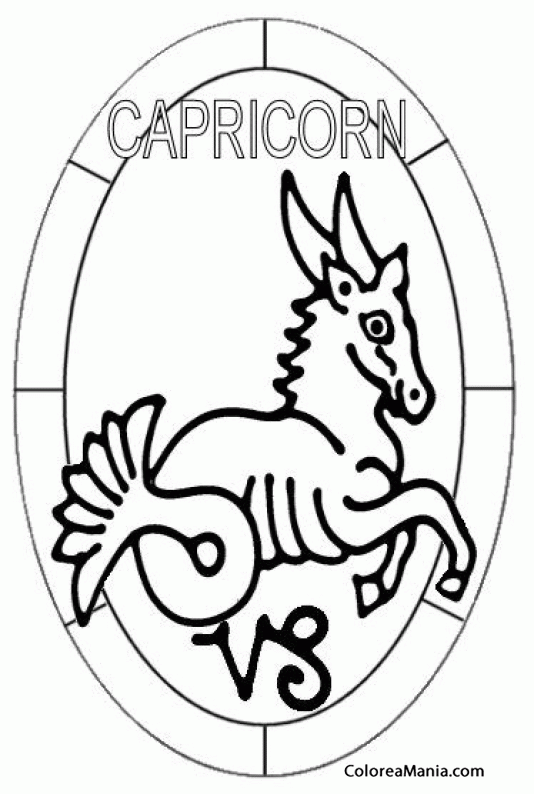 Colorear Capricornio - Capricorne. Capricorn