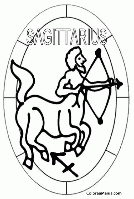 Colorear Sagitario. Sagittaire . Sagittarius