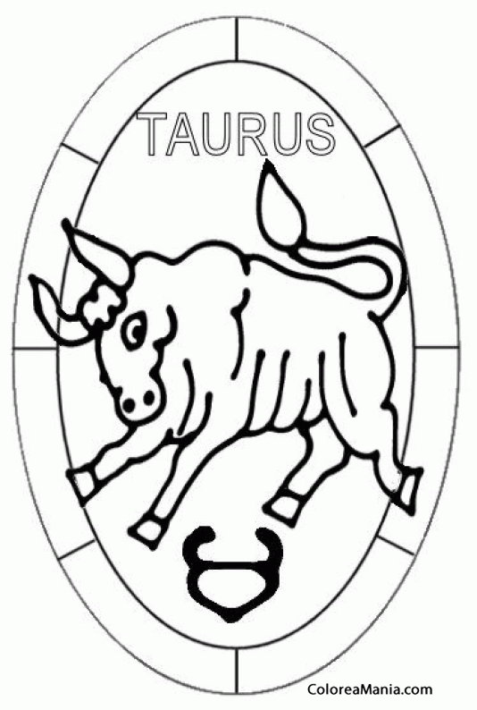 Colorear Tauro . Taureau. Taurus. Toro 18