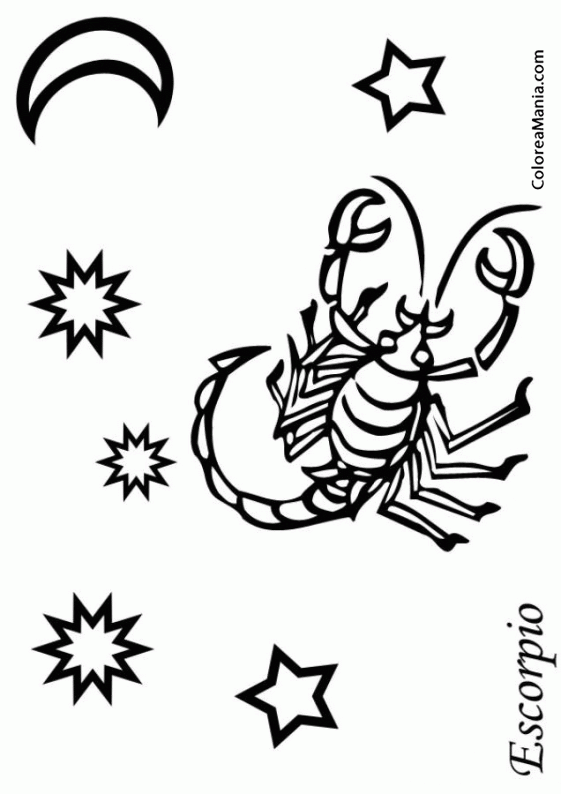 Colorear Escorpin. Scorpion. Scorpio. Scorpione 3