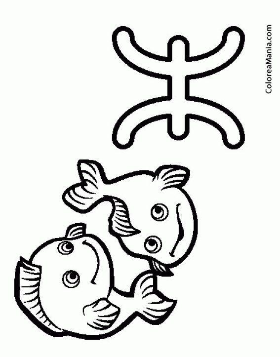 Colorear Piscis. Poissons . Pisces. Pesci 2