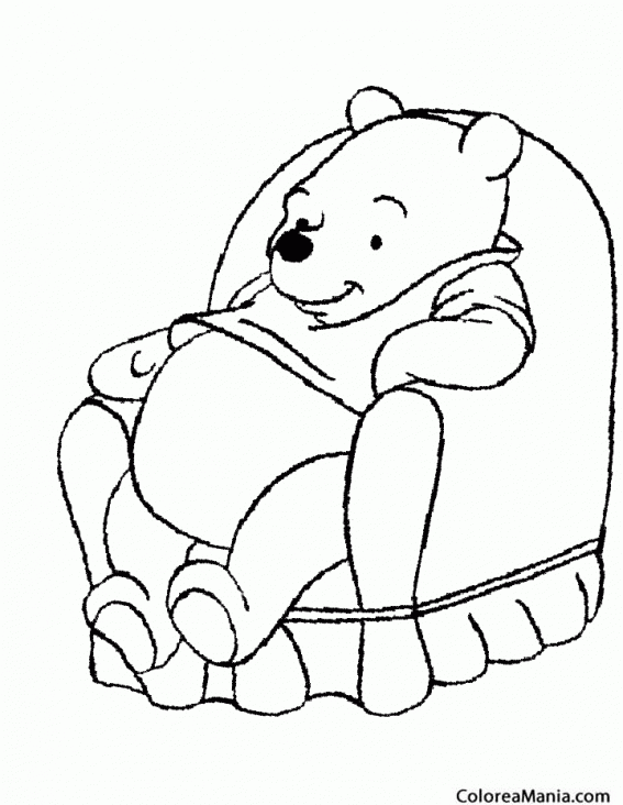 Colorear Winnie en el sofa