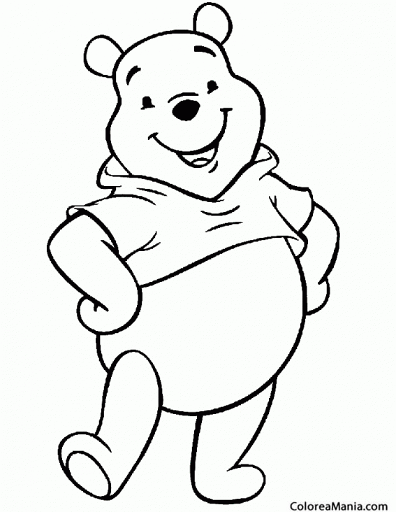 Colorear Winnie the Pooh da un paso de baile