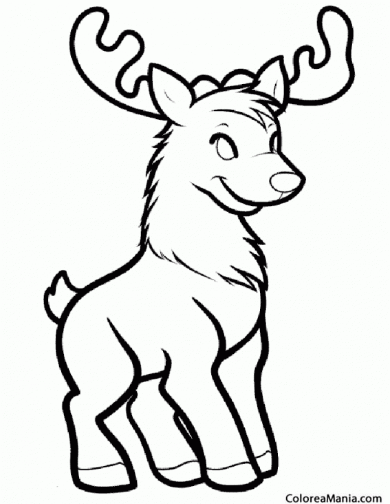 Colorear Reno de peluche (Animales del Bosque), dibujo para colorear gratis Colorear Reno de peluche (Animales del Bosque), dibujo para colorear gratis