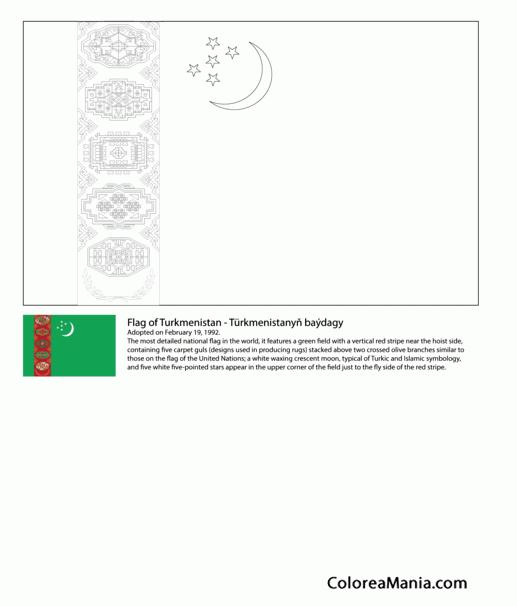 Colorear Turkmenistn repblica de