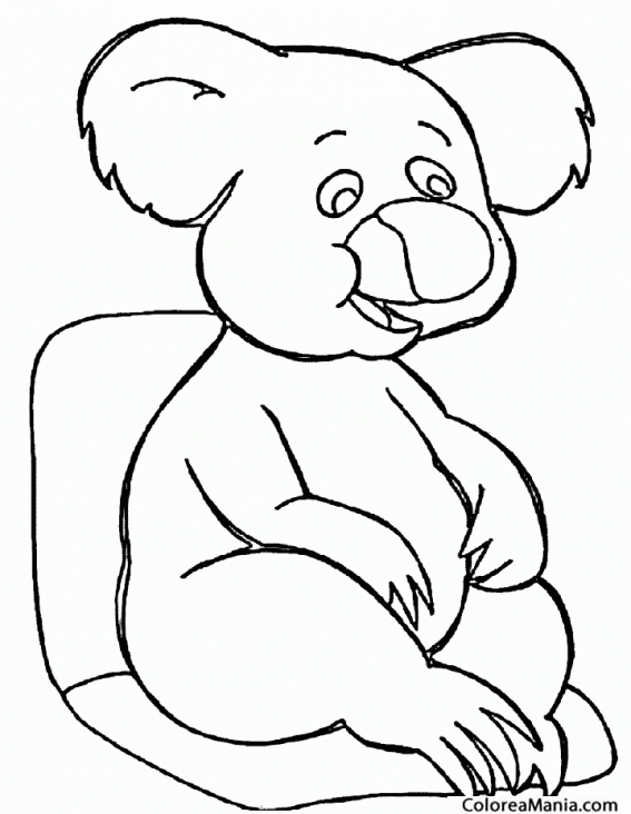 Colorear Koala sentado en silln