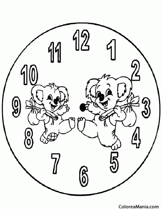 Colorear Koala en el reloj