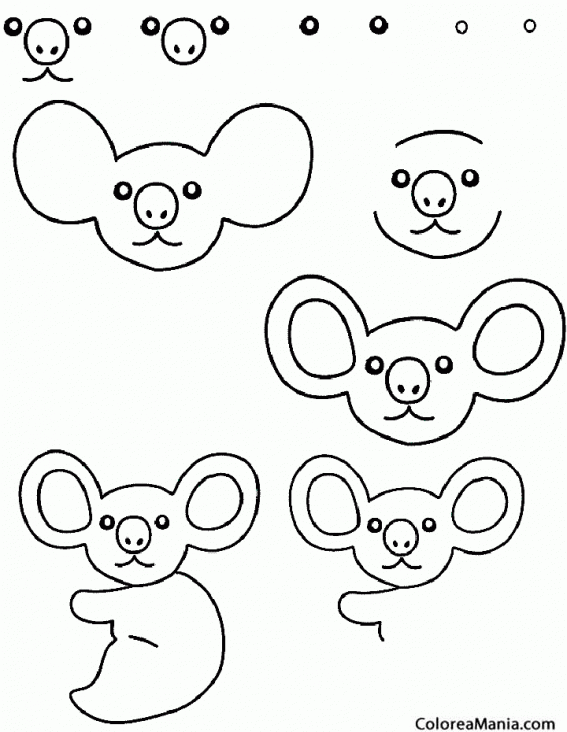 Colorear Koala, como dibujar un Coala