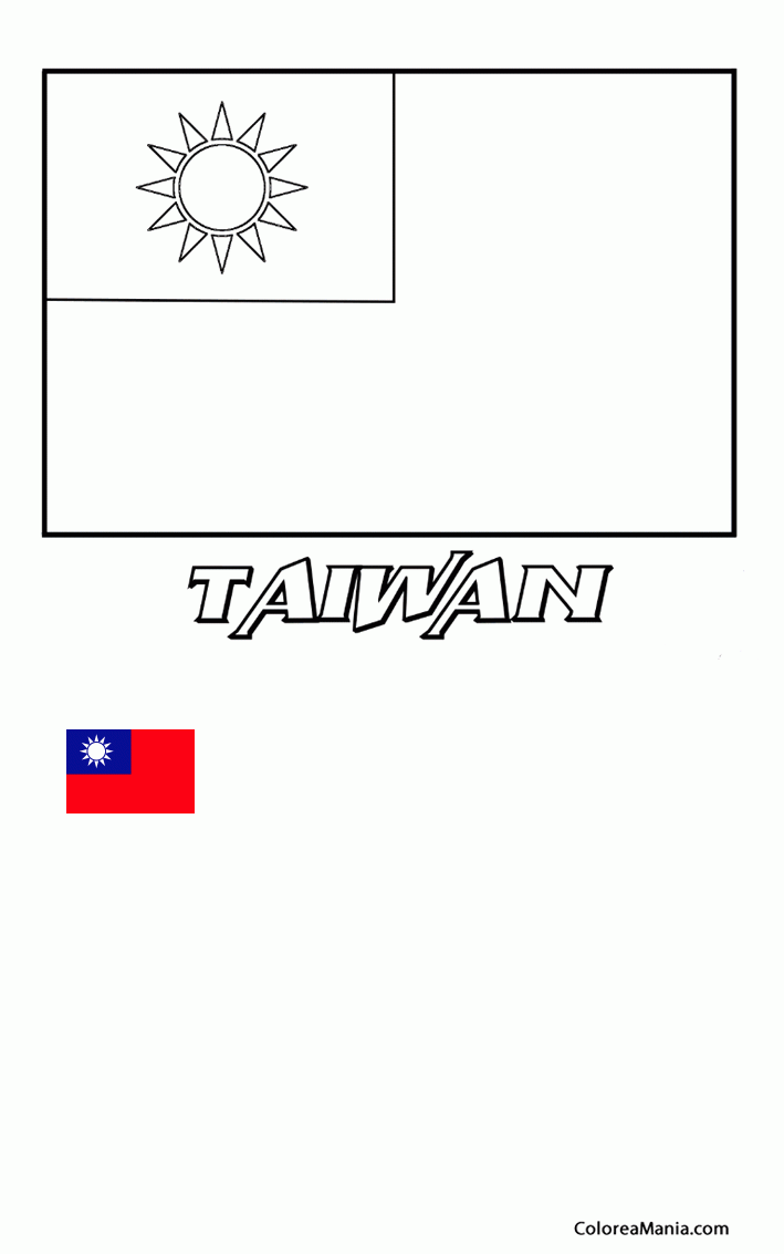 Colorear Repblica de China. Taiwan 2