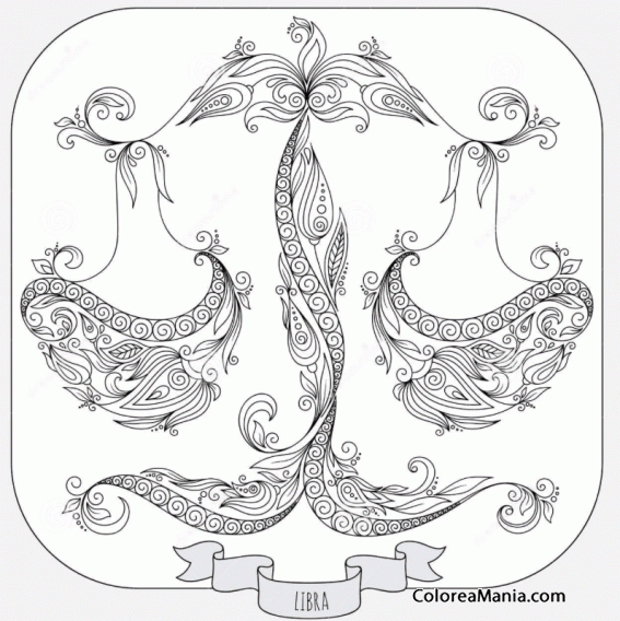 Colorear Libra . Balance. Bilancia 15