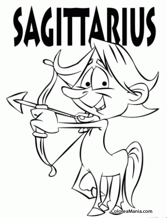 Colorear Sagitario. Sagittaire . Sagittariusg 7